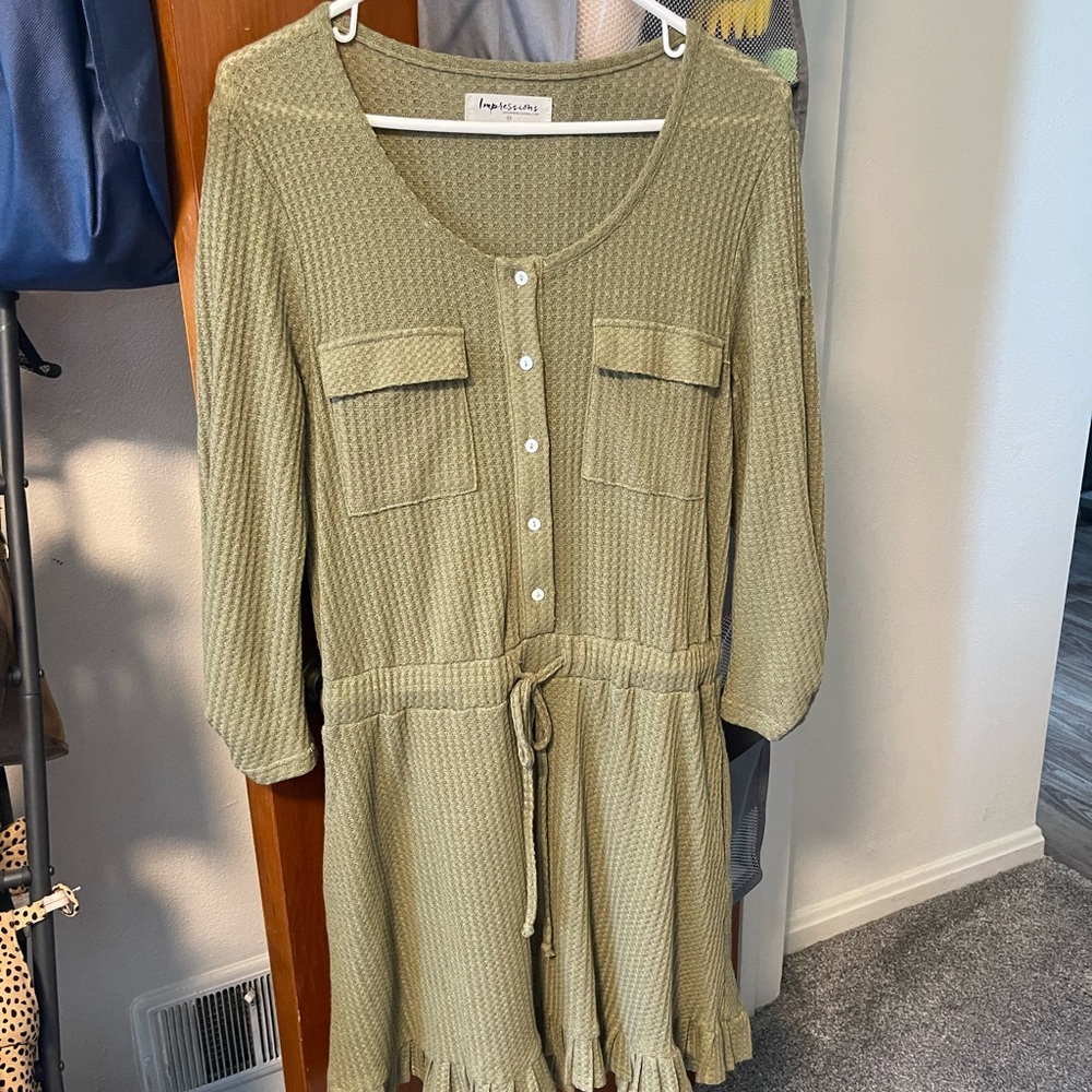 Green shop impressions dress
